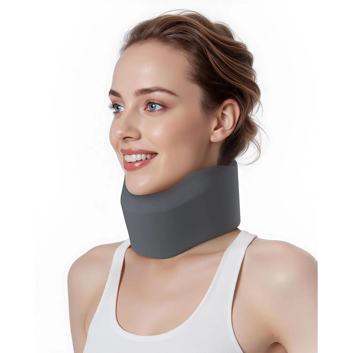 Neck Brace for Sleeping, for Relief Neck Pain and Provide Soft Cervical, Neck Keep Vertebrae Stable & Aligned Relief of Cervical Spine Pressure Gray (Large Size)