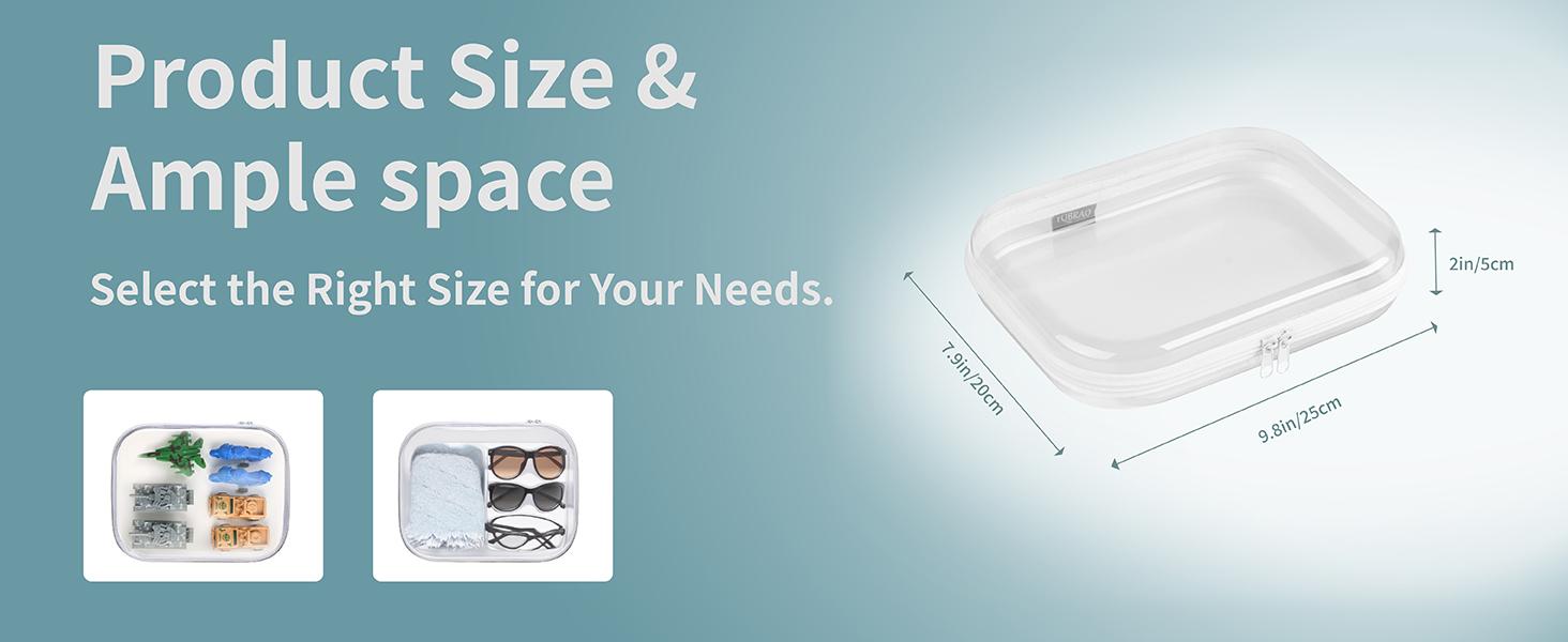 3 Pack Clear Hard Shell Zipper Case - Clear Waterproof Cosmetic Bag with Zipper, Kid's Toy Storage Organizer Bins, Charging Cables, creative journaling, painting brushes, Threads,Sketch Supplies