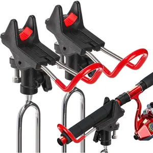 2 Pack Fishing Rod Holders - 360 Degree Adjustable Fishing Pole Rack Stand for Bank, Beach, Ground, Gifts for Men