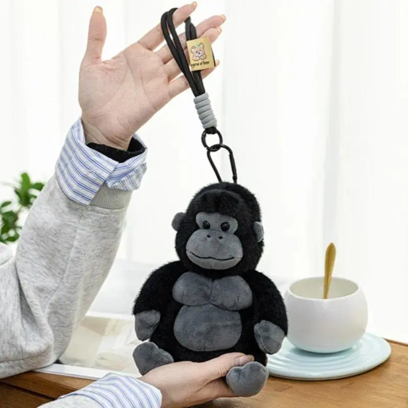 Chimpanzee Plush Keychain Gorilla Plush Toy Backpack Decor Cute Cartoon Stuffted Animal Plushie Pendant Gift for Men Bag Charm