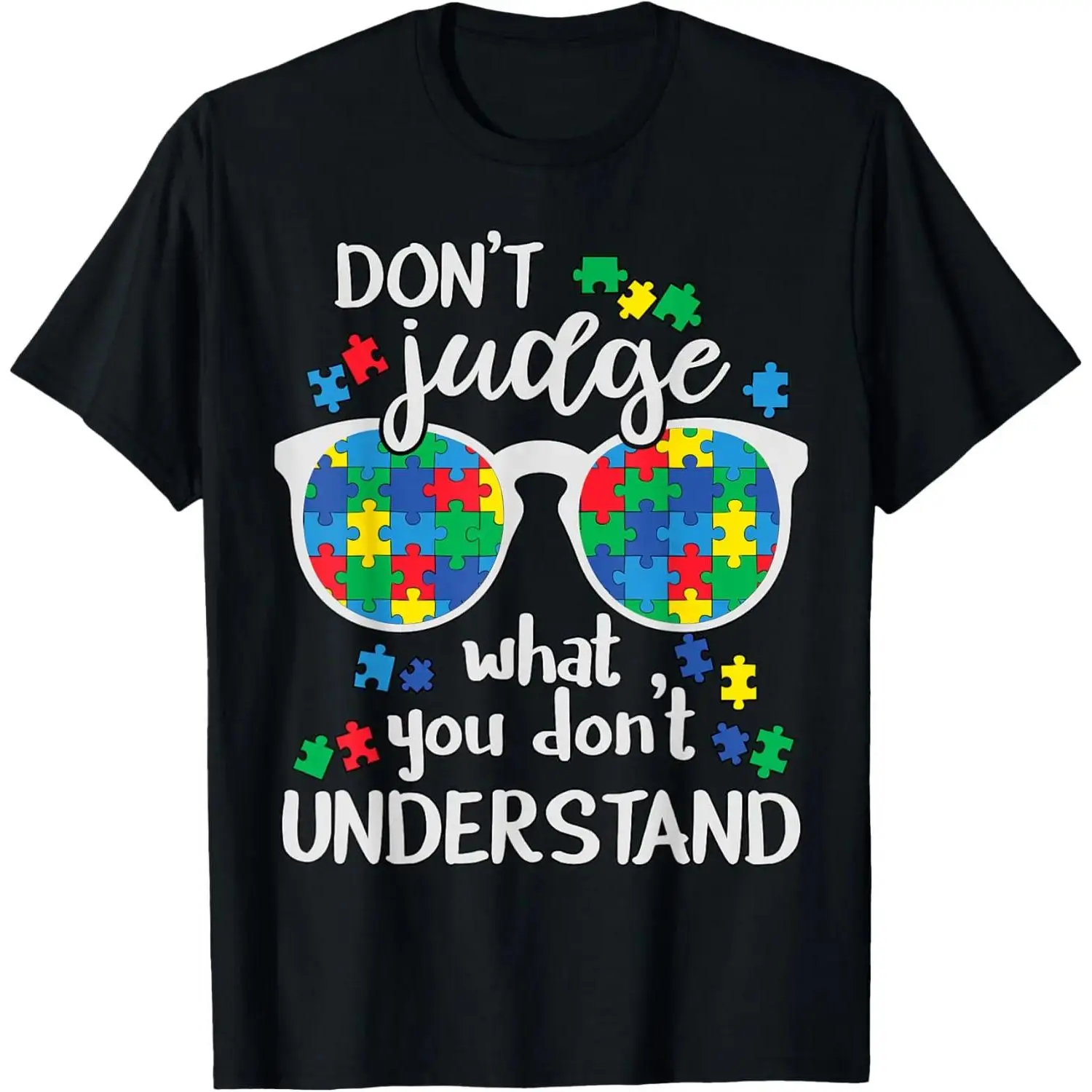 Women's Pure Cotton T-Shirt with Autism Awareness Graphic, Casual Loose-Fit Top with Short Sleeves, Comfortable for All Seasons, Tops, Shortsleeve, 3Xl, Machine Wash, Round Neck, Streetwear, Tshirt, Moisture Absorb, Baggy, Lady, Street Wear, Oversize, Awa