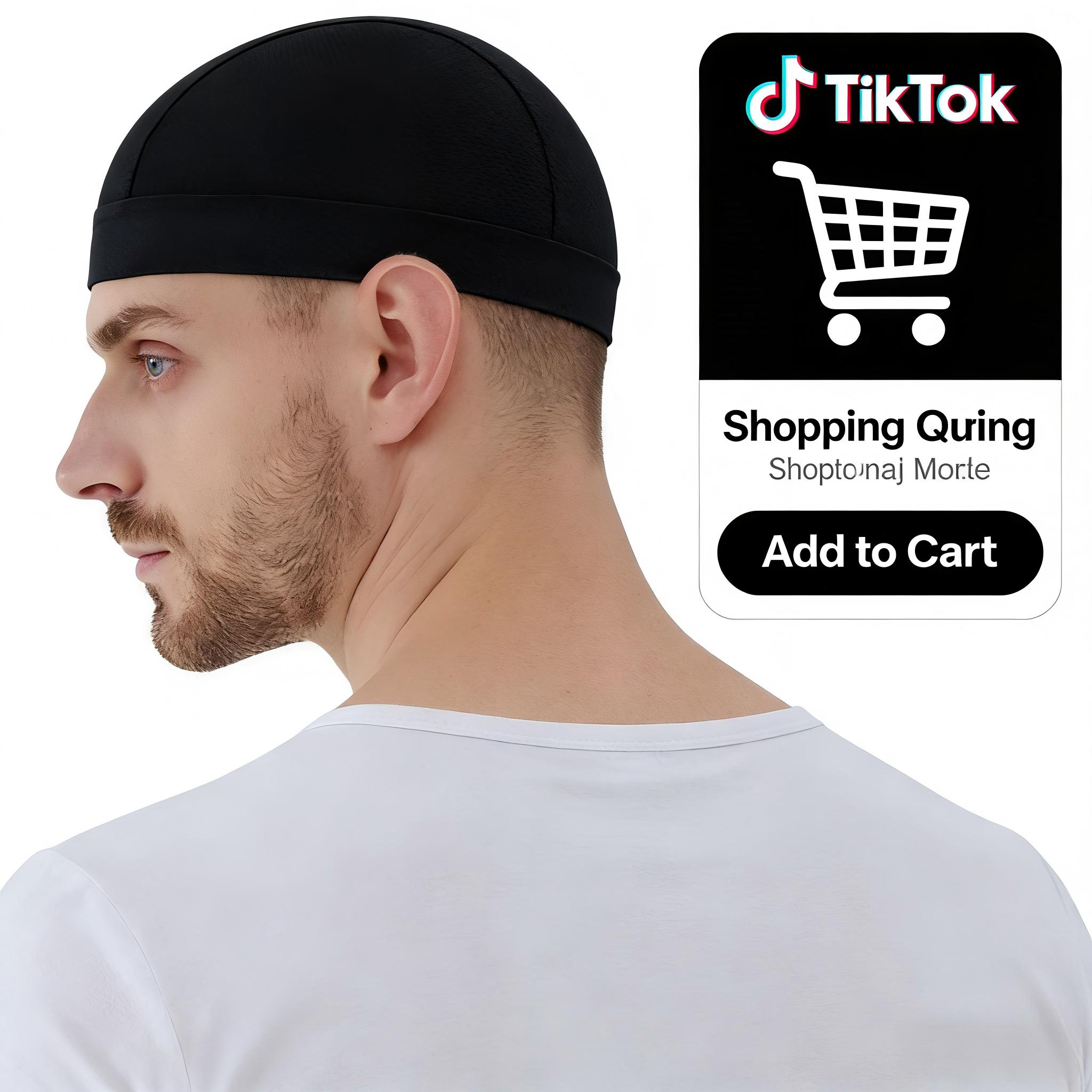 Black Cycling Skull Cap, Windproof Breathable Bike Helmet Liner for Men & Women