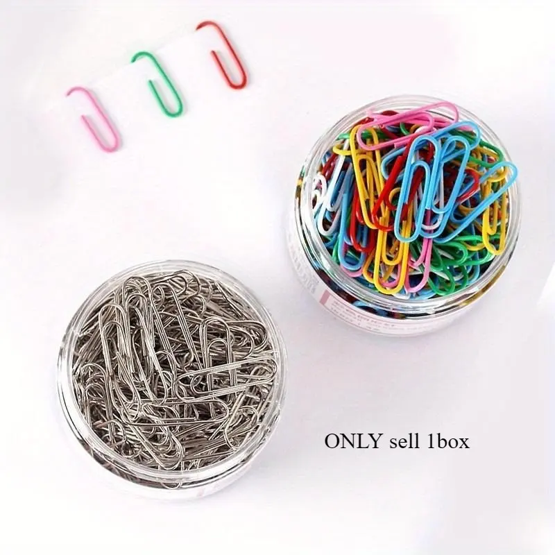 200/300pcs Paper Clips: Perfect Office & School Supplies for Organizing Files & Bookmarks! Stationery Office Supplies Paperclips