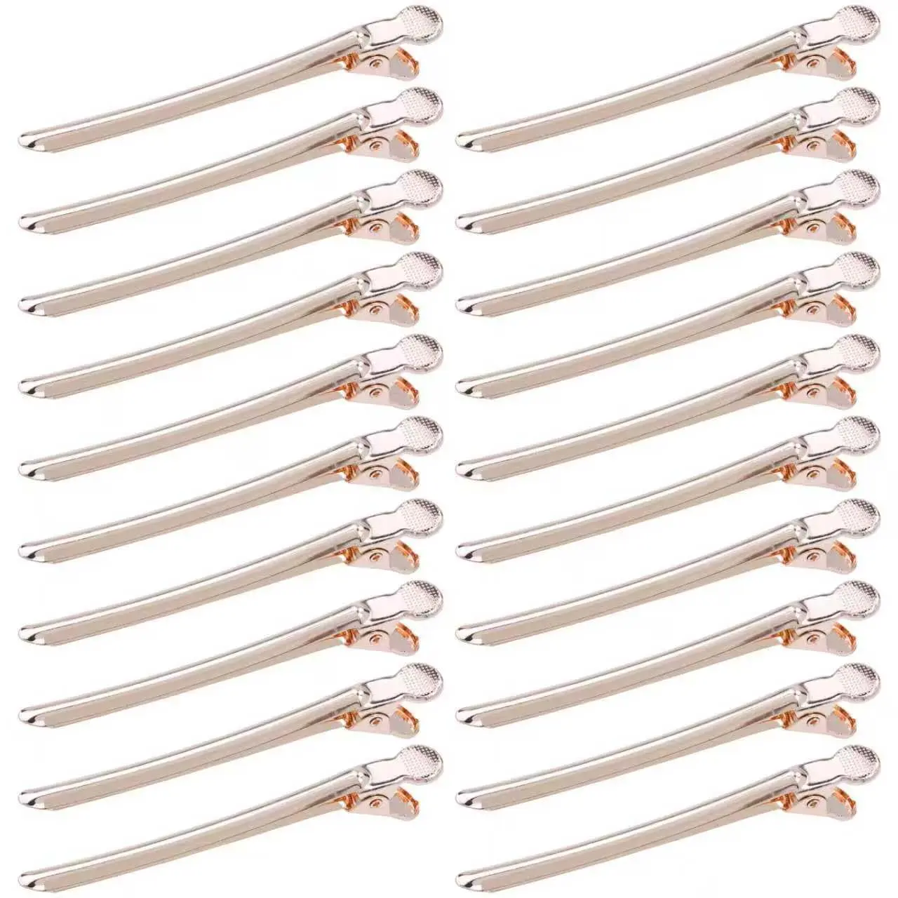 20 count 9.5cm/3.7" Long Rose  Metal Professional Hair Salon  Hair Styling Clips with Holes Duckbill Hair Sectioning Clips Hair Barrettes Accessories for Women Girls Teens