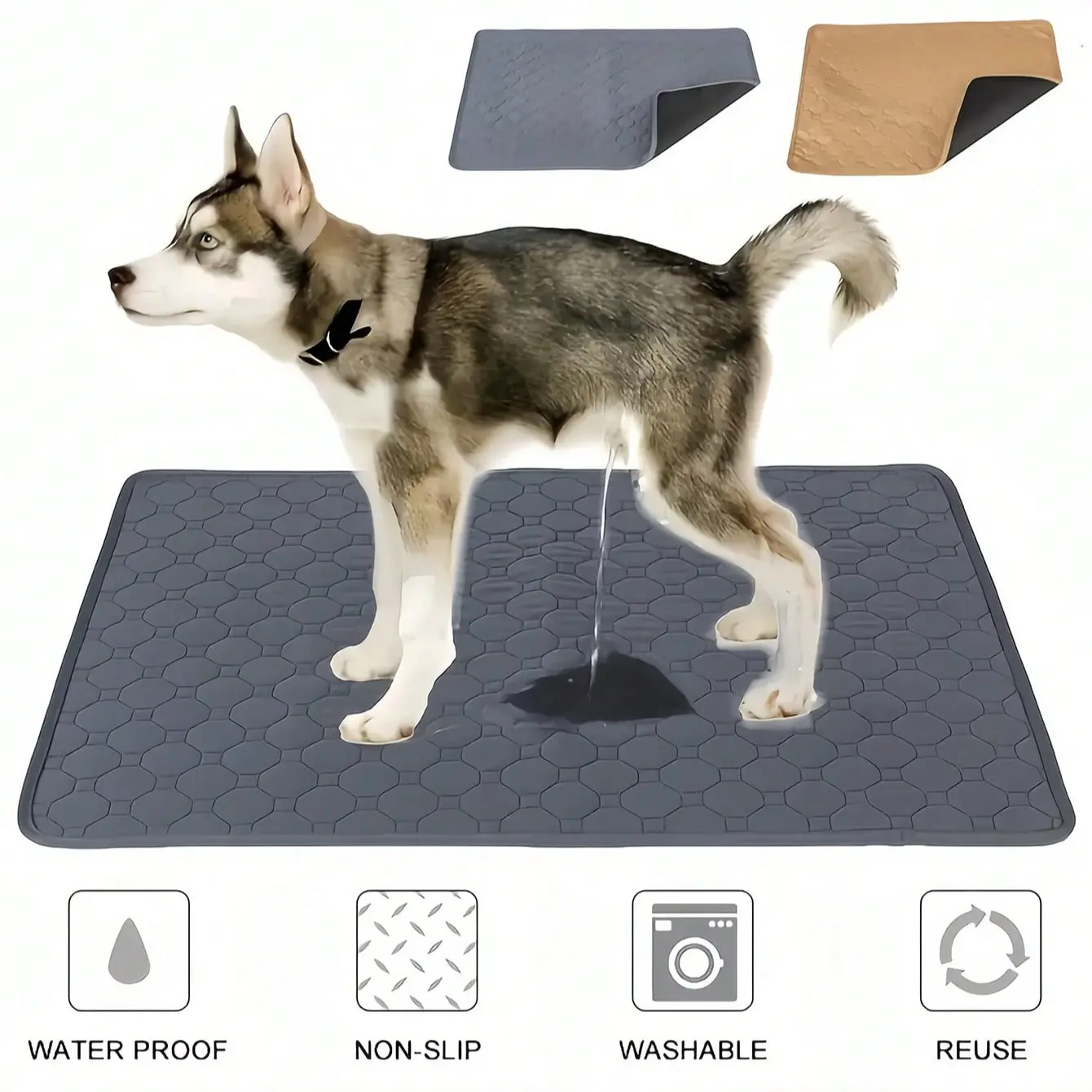 Washable Reusable Pet Pad, Four-Layer Waterproof Absorbent Training Mat, Suitable for Small Medium Large Cats Dogs, Keep Pets Comfortable