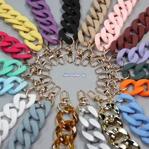Luggage & Handbag Resin Chain, 27-Color Acrylic/Resin Thick Baked Paint Chain