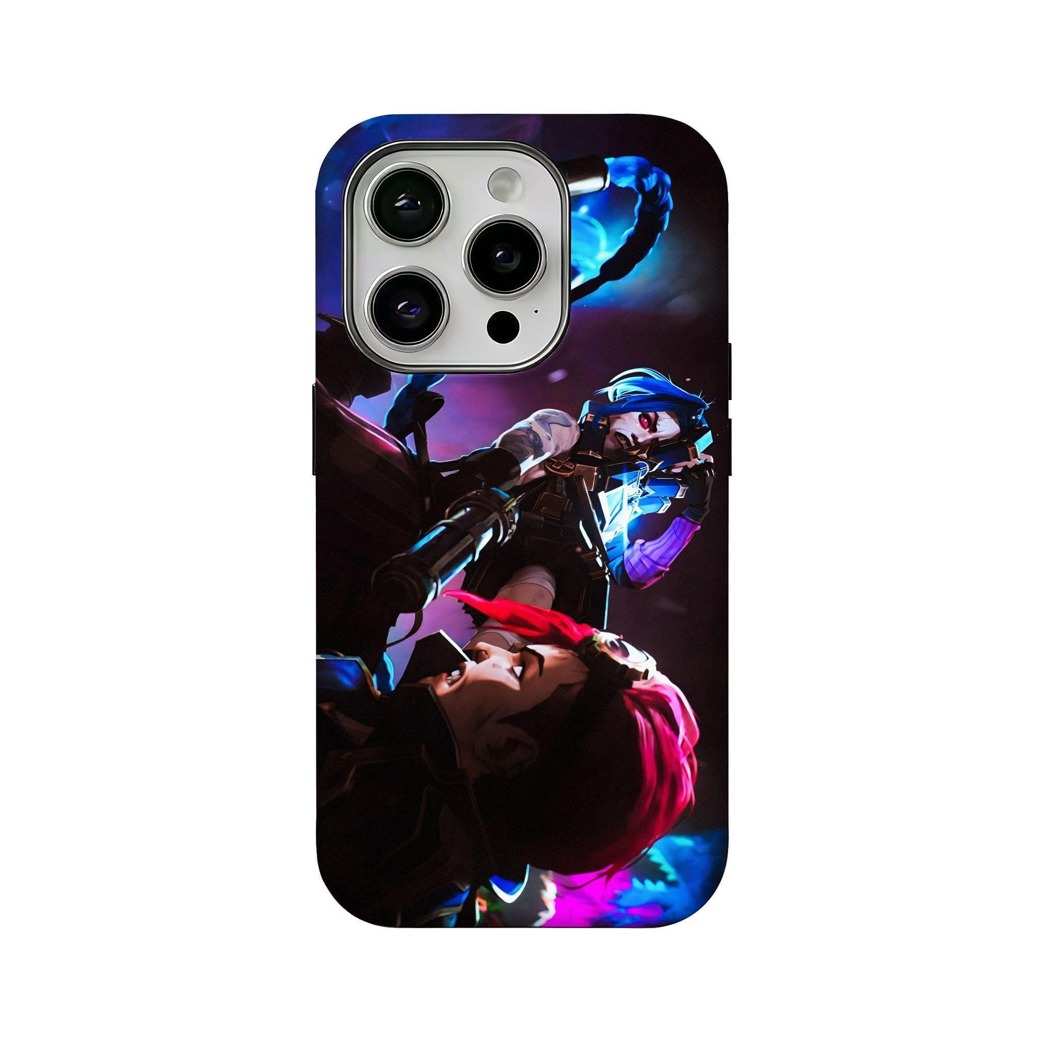 Dark Anime-Style "Arcane" Pattern 2-in-1 Film Case — Compatible with iPhone 12, 13, 14, 15, 16, & 17 Series — A Unique, Distinctive Protective Case — The Perfect Gift Choice