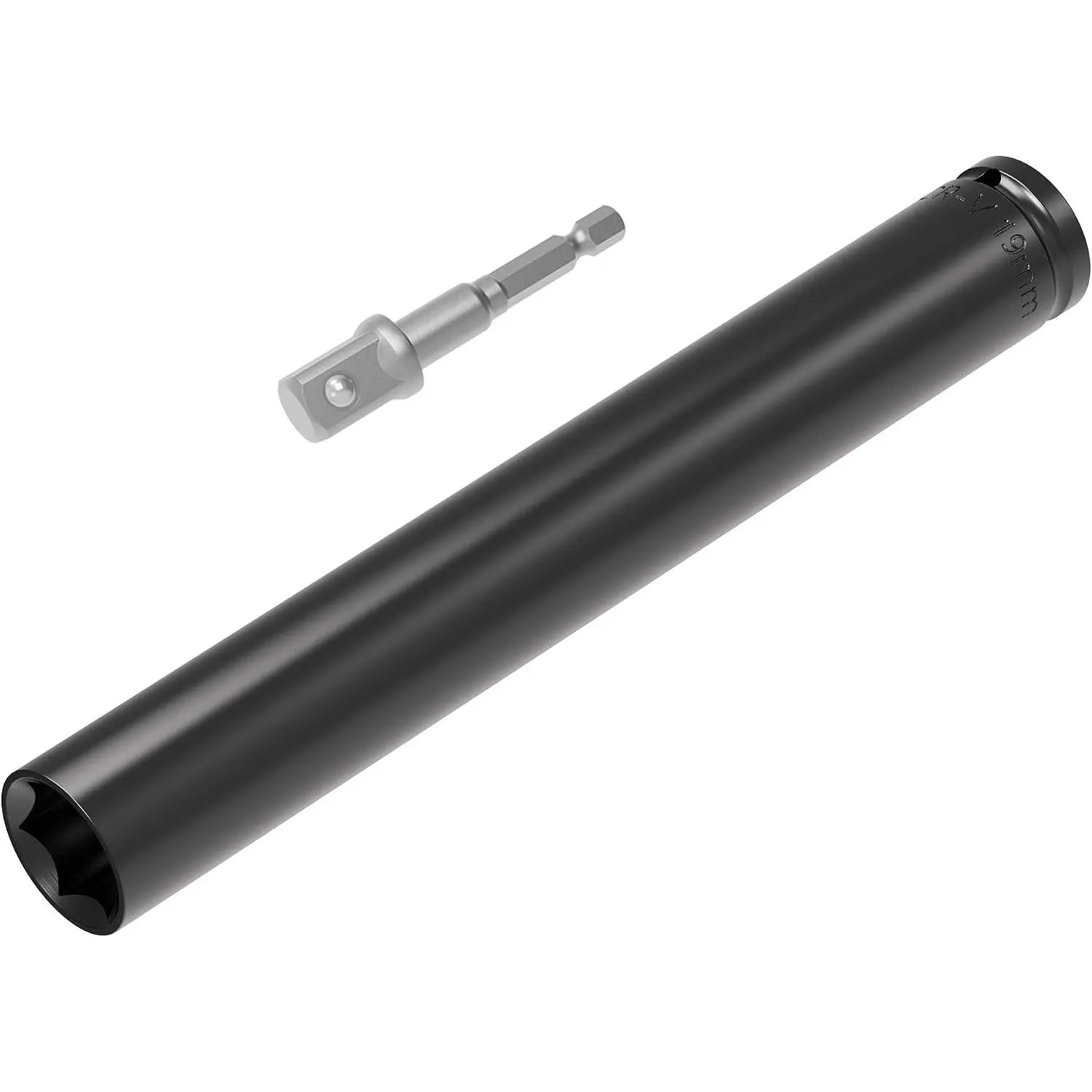 1/2 Inch Drive Socket Accessory Set, 19mm(3/4 Inch) Deep 6-Point  Socket 8 Inch Length and 1/4 Inch Hex Shank Adapter