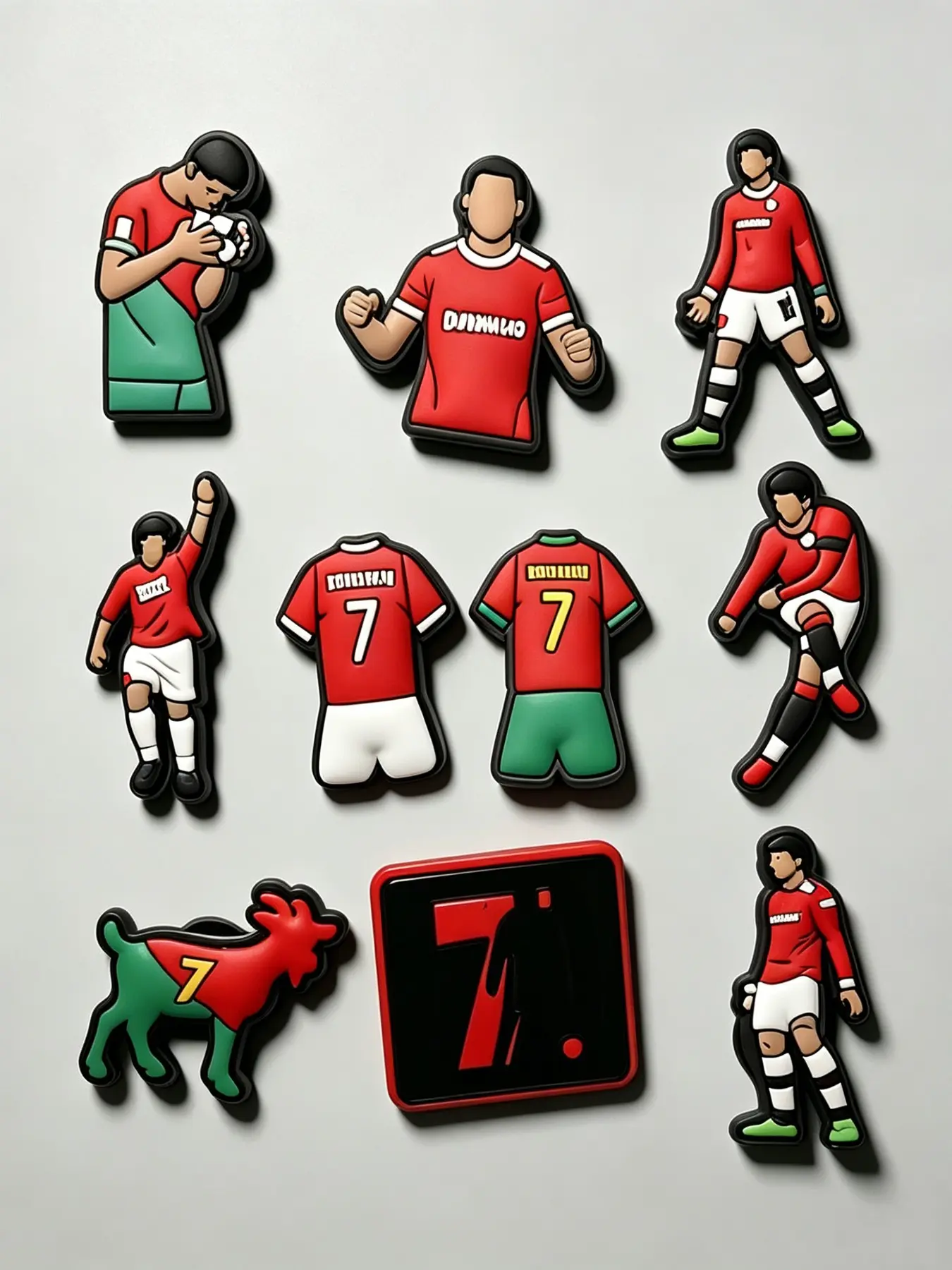 10-Piece Football Theme Shoe Accessories, Shoe Charms Set, Detachable Washable DIY Creative Fashion Jewelry, Perfect Gift for Soccer Lovers