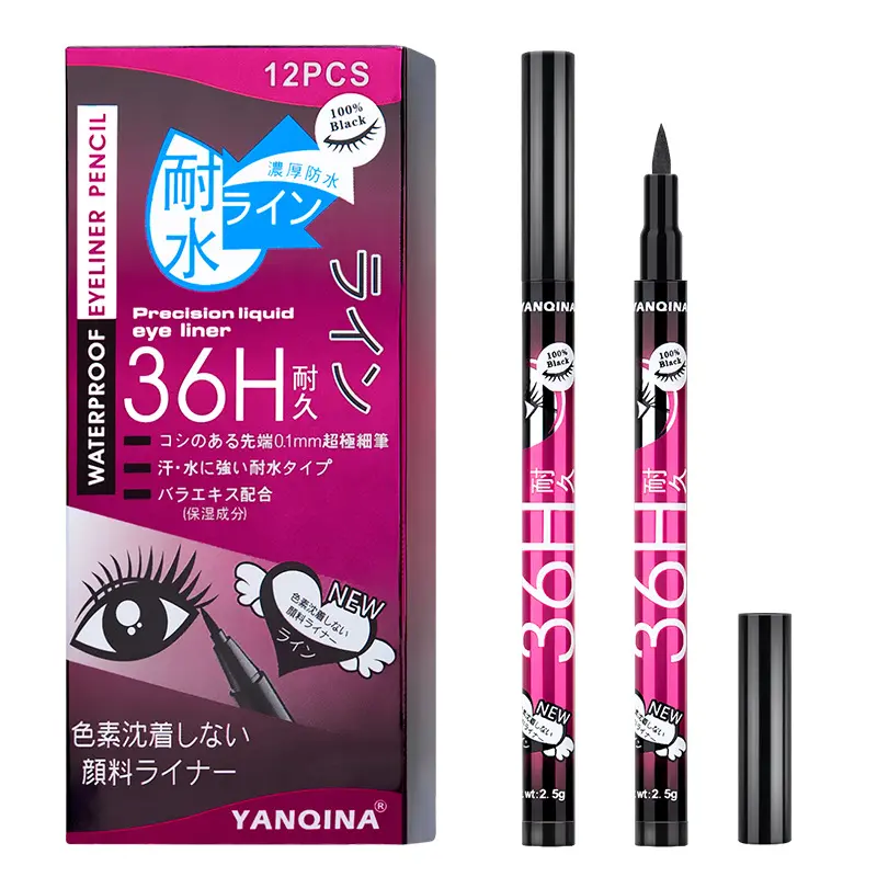 Women's Micro-Fork Eyebrow Pencil & Smooth Liquid Eyeliner Pen - Waterproof, No Budge, Smudge Proof, Long Lasting, Fine Tip, Single Item, Professional Cosmetic Daily Makeup Accessory
