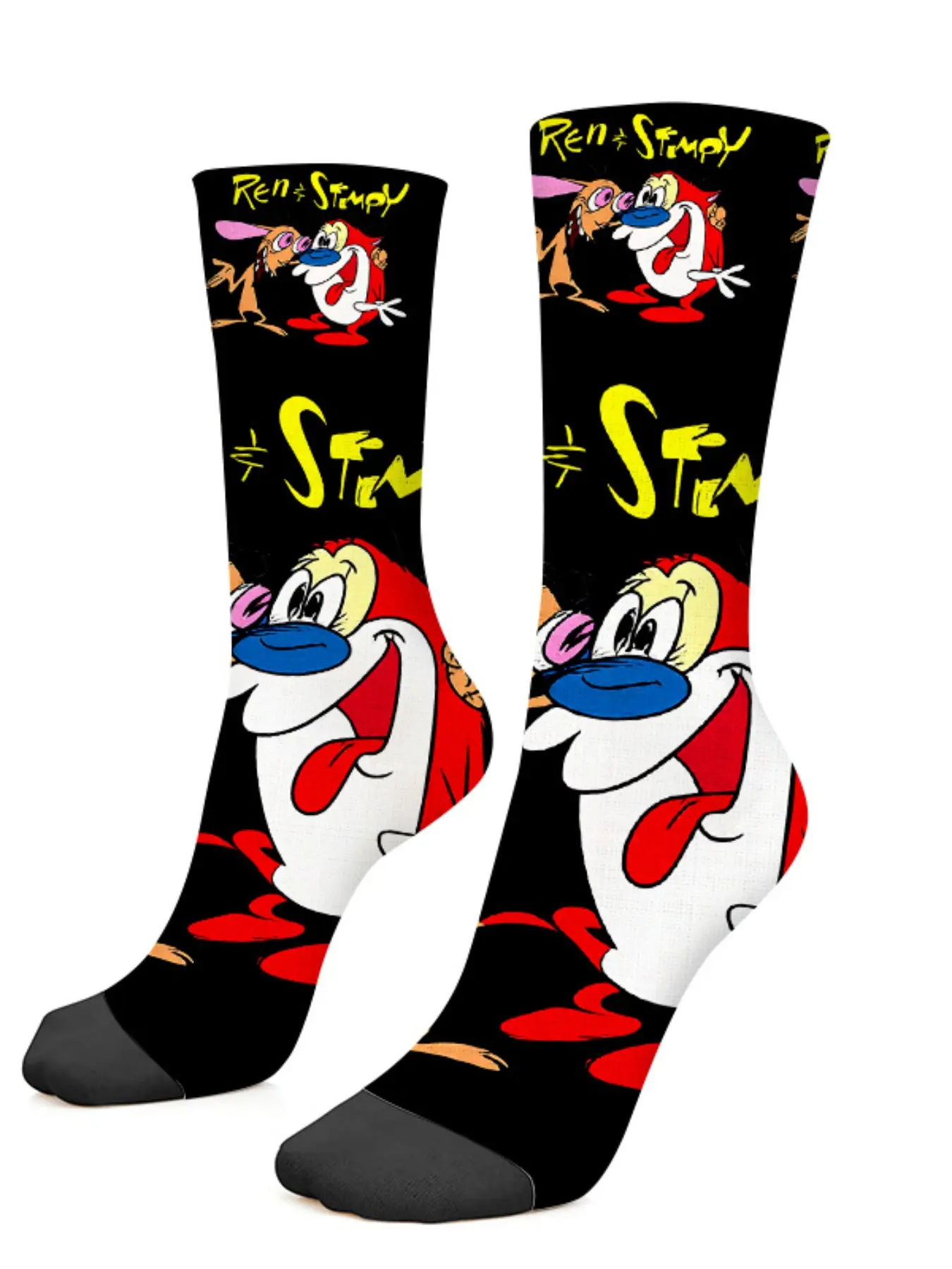 Classic Cartoon Character Print Socks, Soft and Comfortable, Breathable, Perfect for Parties, Camping, Cycling, All Seasons