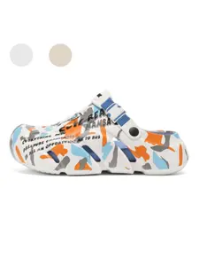 Unisex Color-Print Graffiti Clogs: Toe-Cap Anti-Slip, Dual-Wear Sandals Beach Shoes Walking Shoes Footwear