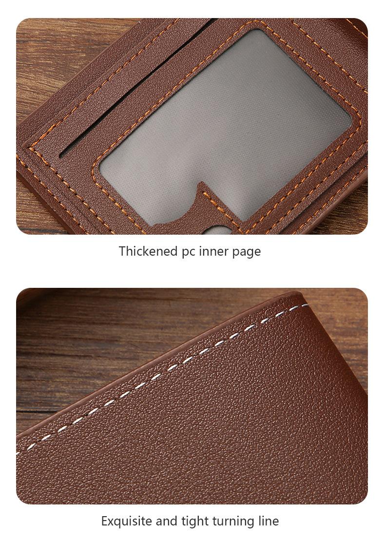 Men's Slim Money Clip Wallet Credit Card ID Holder Casual Male Leather Short Multi Card Holder Purses Business Man Bifold Wallet