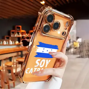 Honduran Patriotic Blue White Star Art Phone Case for iPhone 16 15 14 17 16e 13 12 11 Pro Max Father's Day gift Plus border Electroplating with counter-fall Safety Cushion 2D printing Four-corner Thickened