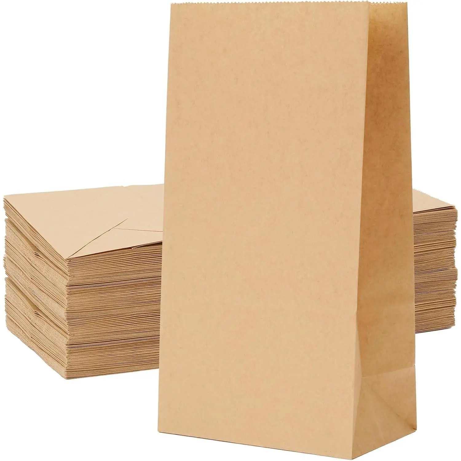 60 Pcs 4LB Paper Lunch Bags, 5.1x3.2x9.8 Inch Kraft Paper Bags, Brown Paper Bag for Snacks, Sandwiches, Crafts, Gift Bags