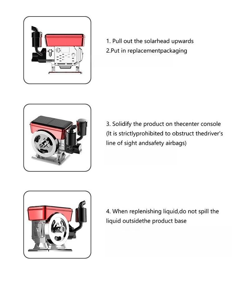 Solar Engine Car Aromatherapy Diffuser, Diesel Engine Style Car Decoration, Solar Rotating Car Air Freshener No Charging Needed, Multiple Fragrances, Gift for Boyfriend