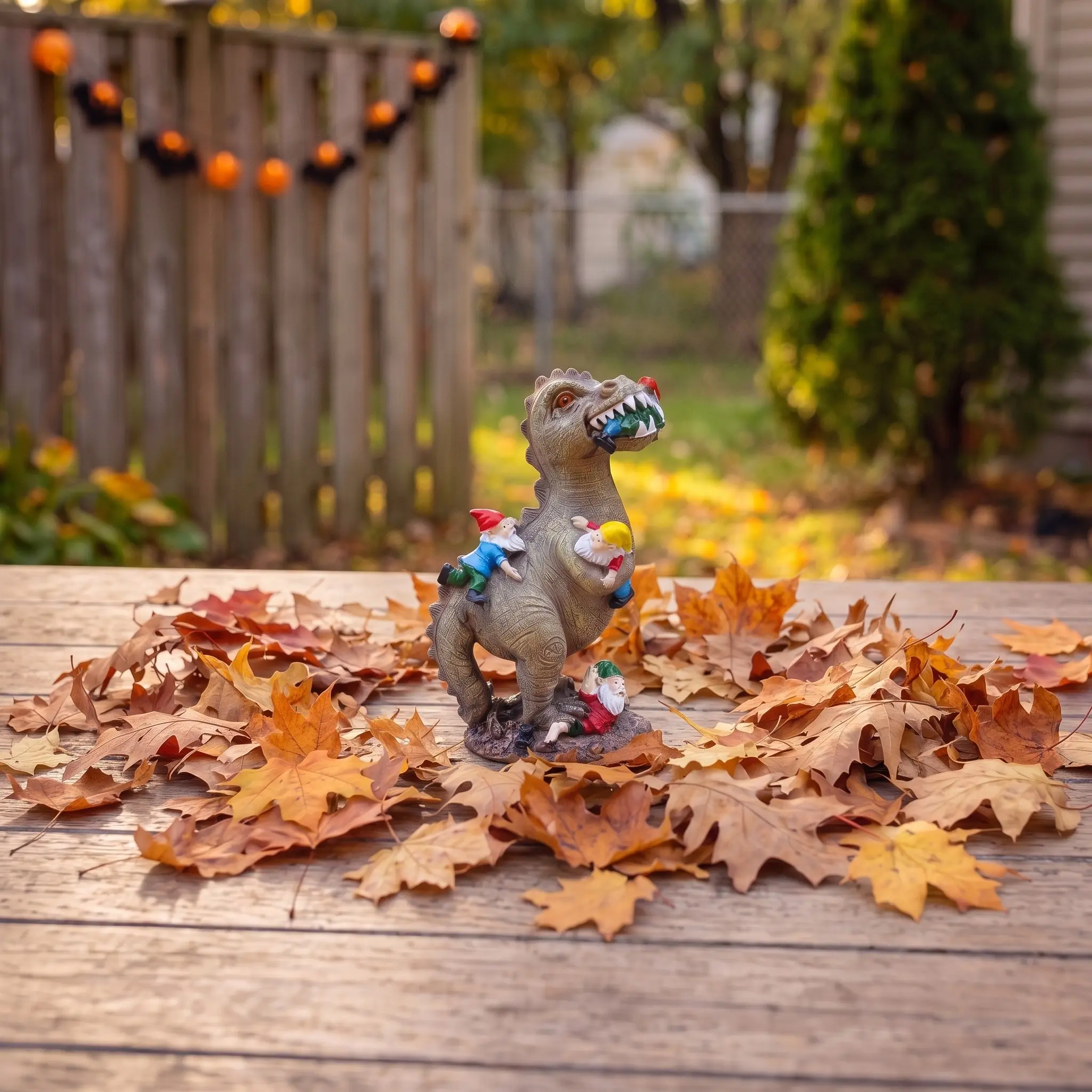 Viral Funny Dinosaur Eating Gnomes Garden Statue, T-Rex Yard Art Decor, Gag Gift, Unique Outdoor Decoration, Perfect for Humor Lovers
