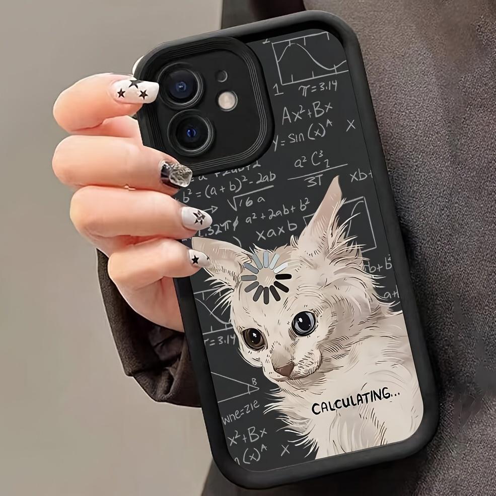 [Thinking Cat Transparent Phone Case] Thinking Cat Shockproof Black Matte Full Coverage Anti-drop Phone Case Compatible with Apple 16PROMAX / 16PLUS/ 16PRO/ 16/ 15PROMAX / 15PLUS/ 15PRO/ 15/ 14PROMAX / 14PLUS/ 14PRO/ 14PRO/ 13PROMAX / 13PRO/ 12PRO/ 12 11P
