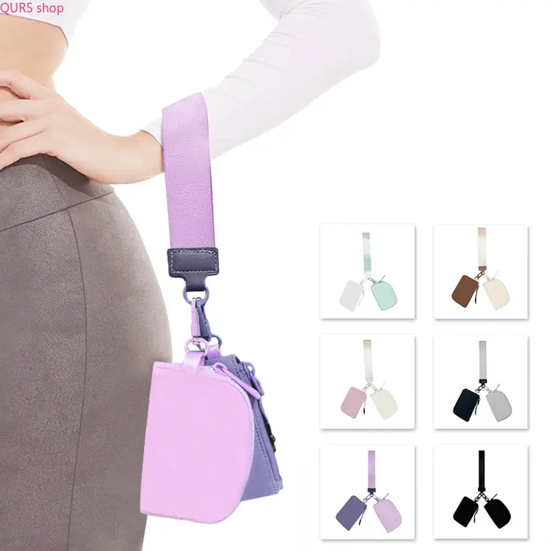 New 2026 Mini Wrist Bag Same Style As Lulu, Portable Card Holder Purse For Bank Cards Coins, Lightweight Small Storage Pouch For Daily Outdoor Carry