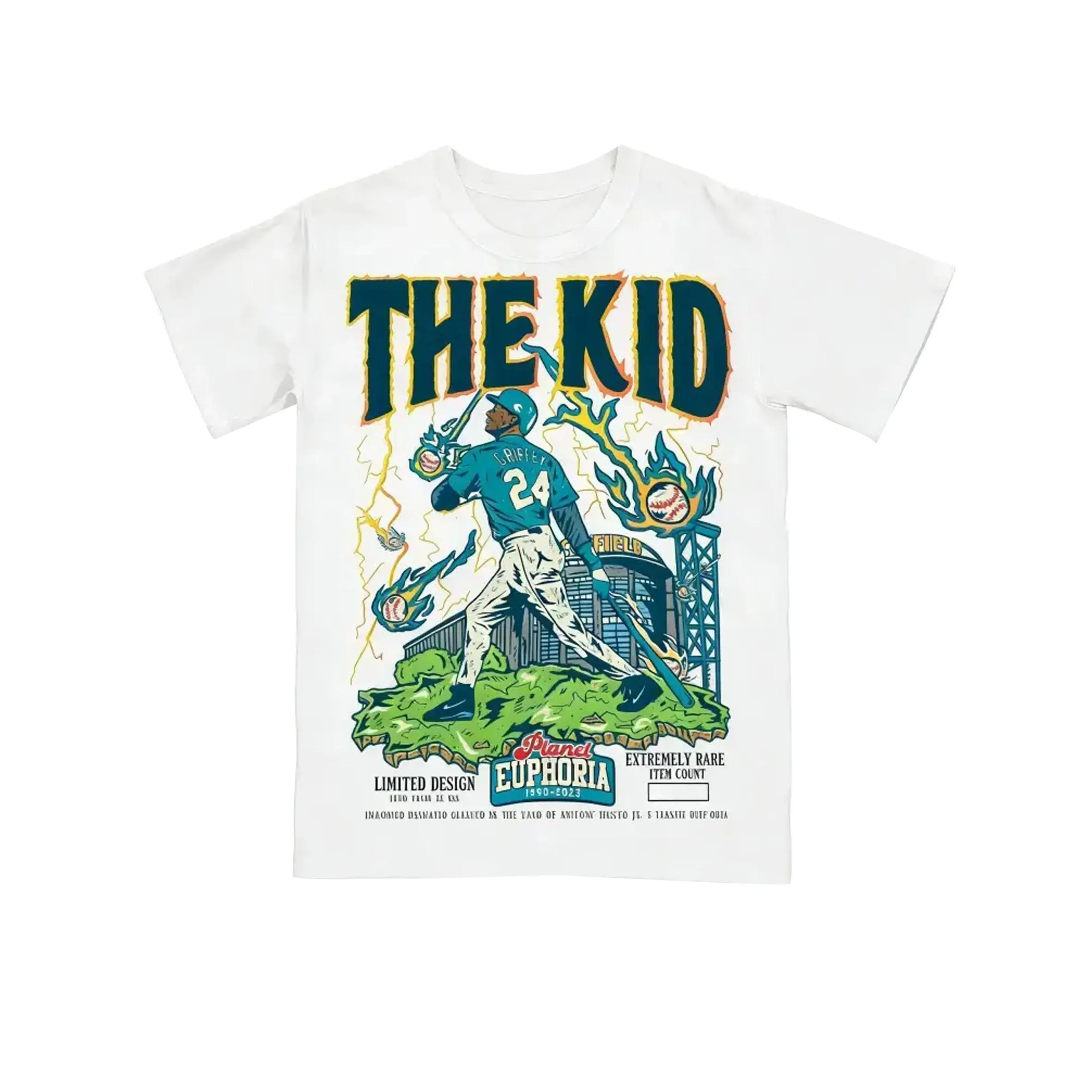 THE KID Ken Griffey Seattle Teal Edition Planet Euphoria Shirt, Vintage Style 90s Retro Unisex Streetwear Tee