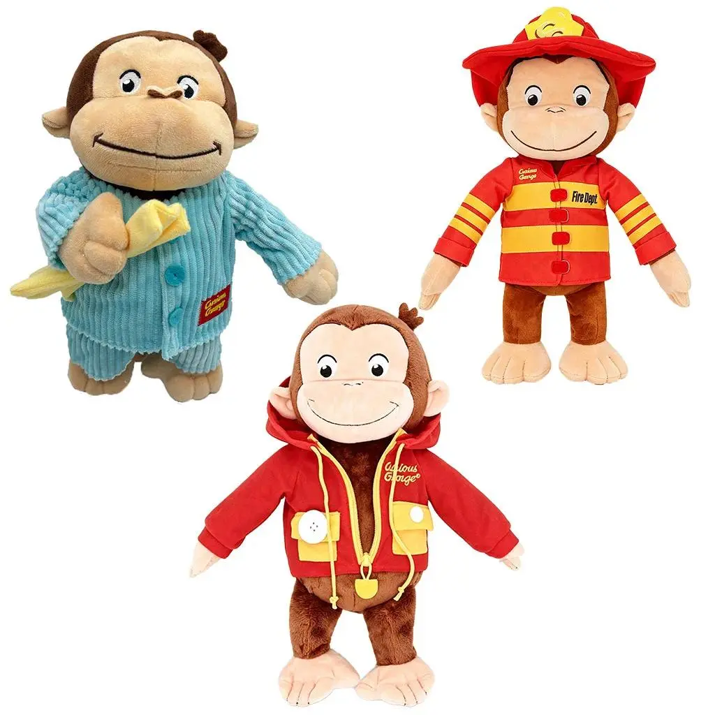 30CM Curious George Monkey Plush Toy Cute Stuffed Monkey Plush Doll Kid Fan Birthday Accompany Gifts