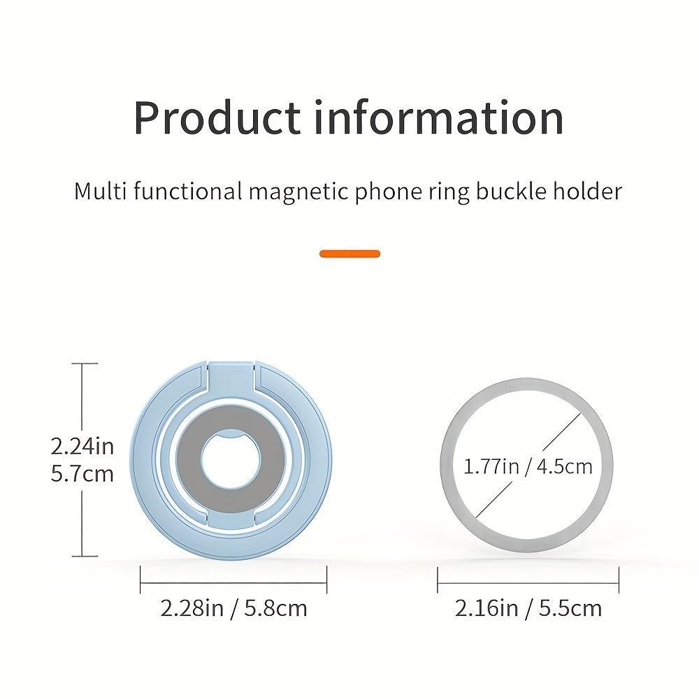 Magnetic Phone Ring Holder & Adjustable Kickstand, Double-Sided Magnet Grip Compatible with iPhone 16 15 14 Series and MagSafe Cases Magnetic Phone Ring Holder & Adjustable Kickstand, Double-Sided Magnet Grip Compatible with iPhone 16 15 14 Series and MagSafe Cases