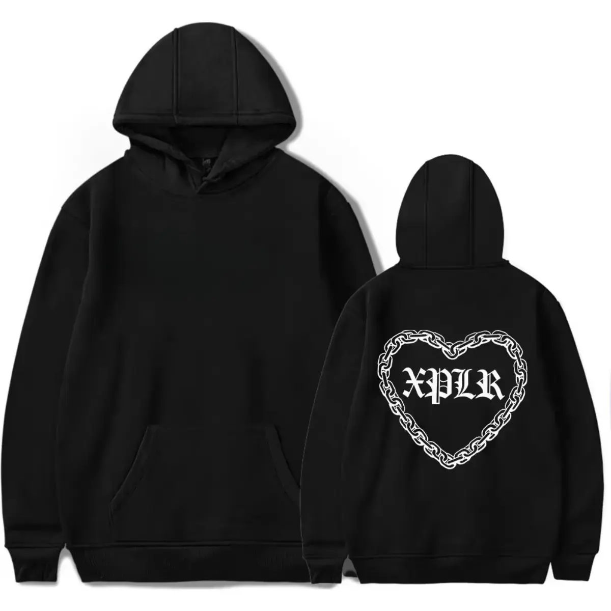 Men's Unisex Sam & Colby Rapper Hoodie - Chainlink Graphic, Soft Ribbed Cotton Sweatshirt, Versatile Layered Pullover for Youth Casual Outfits, Holiday Presents
