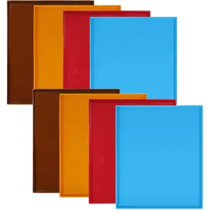 8 PCS 12 x 10 Inch Silicone Dehydrator Sheets with Edge, Nonstick Reusable Dehydrator Trays Mats for Jerky Fruit Meat Herbs Vegetables Crackers, 4 Colors