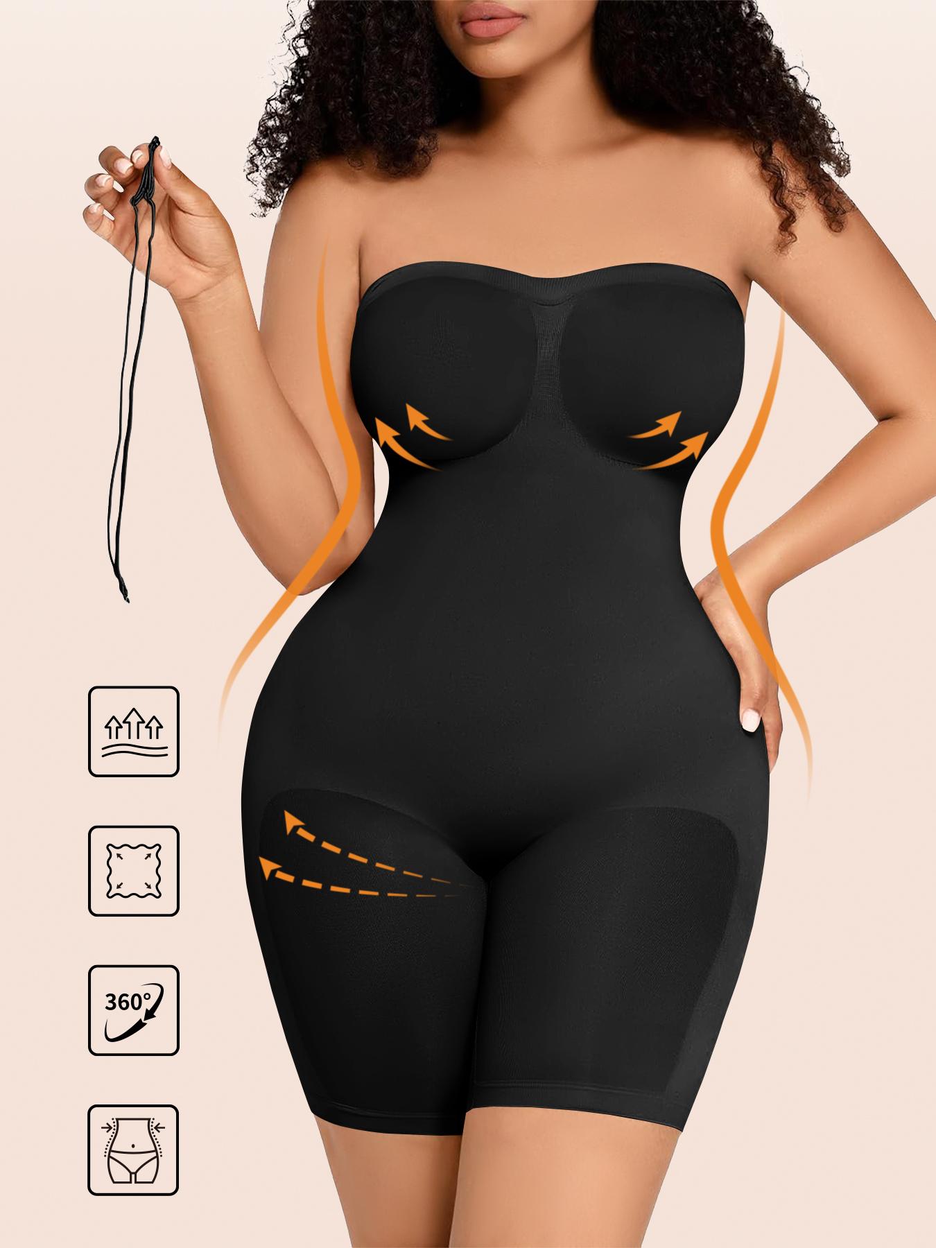 Women's Removable Straps Shapewear Bodysuit, Tummy Control Seamless Shaper, Women's Shapewear for Daily Wear, Compression Womenswear, Minimalist Seamless Tummy Tucking, Belly Control Bodysuit
