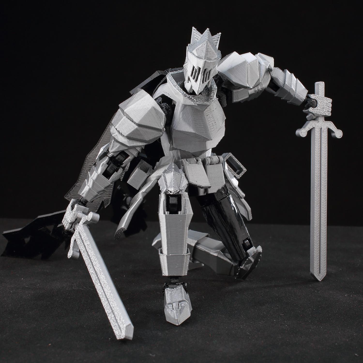 9L3D Lucky13 Silver Knight Robot Action Figure Dummy13 with Giant Sword T13 Multi-Jointed 3D Printed Collectible Toy Titan13 popular 9L3D Lucky13 Silver Knight Robot Action Figure Dummy13 with Giant Sword T13 Multi-Jointed 3D Printed Collectible Toy Titan13 popular