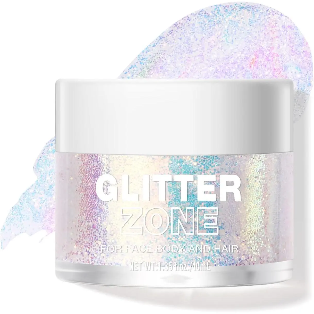 Holographic Body Glitter Gel - Cosmetic-Grade, Christmas Glitter Makeup for Face, Body, and Hair, Safe and Easy to Use, Perfect for Festivals Parties, Vegan & Cruelty Free (02 Stardust Pink)