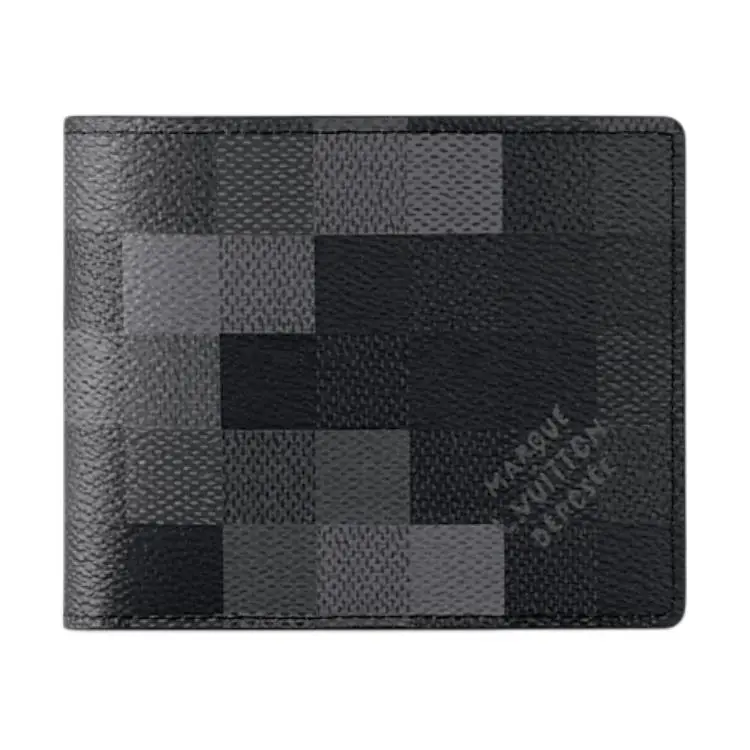 Louis Vuitton Slender Monogram Coated Canvas Men's Wallet - Black, Fabric-Lined, Hand-Stitched, Boxed, Compartmented, Geometric Men's Wallet, Fabric-Lined Men's Wallets, Hand-Stitch Men's Wallets