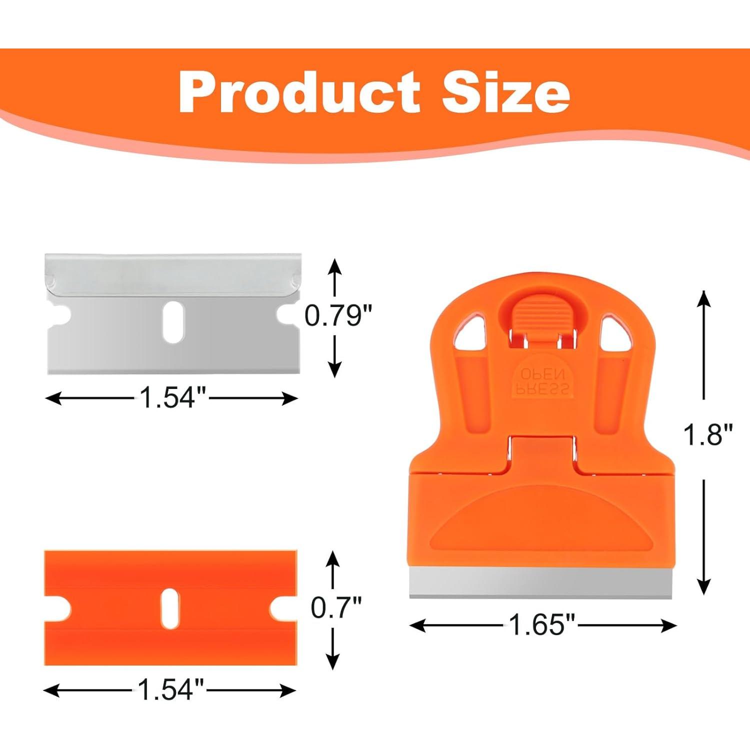 -4 Pcs Mini Plastic Razor Scraper Tool-Suitable for Cleaning Windows and Glass Stoves-Equipped with 20 . -4 Pcs Mini Plastic Razor Scraper Tool-Suitable for Cleaning Windows and Glass Stoves-Equipped with 20 .