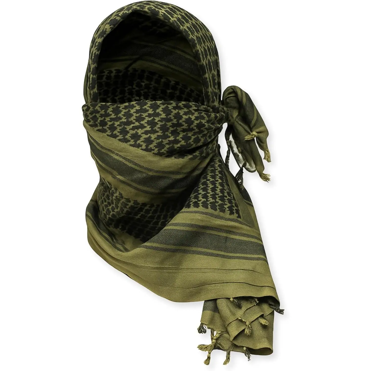 Tactical Shemagh Keffiyeh Scarf, Middle Eastern Desert Head Wrap Bandana, Military Style, 100% Cotton, 42" x 42"(Gift)