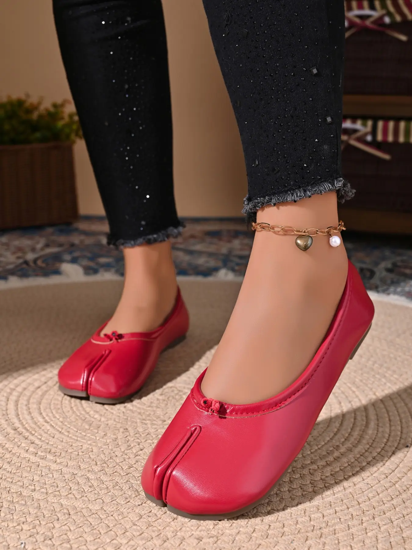 Women's Split-Toe Loafer Flats, Rounded Toe, Vintage-Inspired Slip-On Casual Shoes, Versatile Shoes, Footwear, Casual Fall Shoes, Affordable Loafers