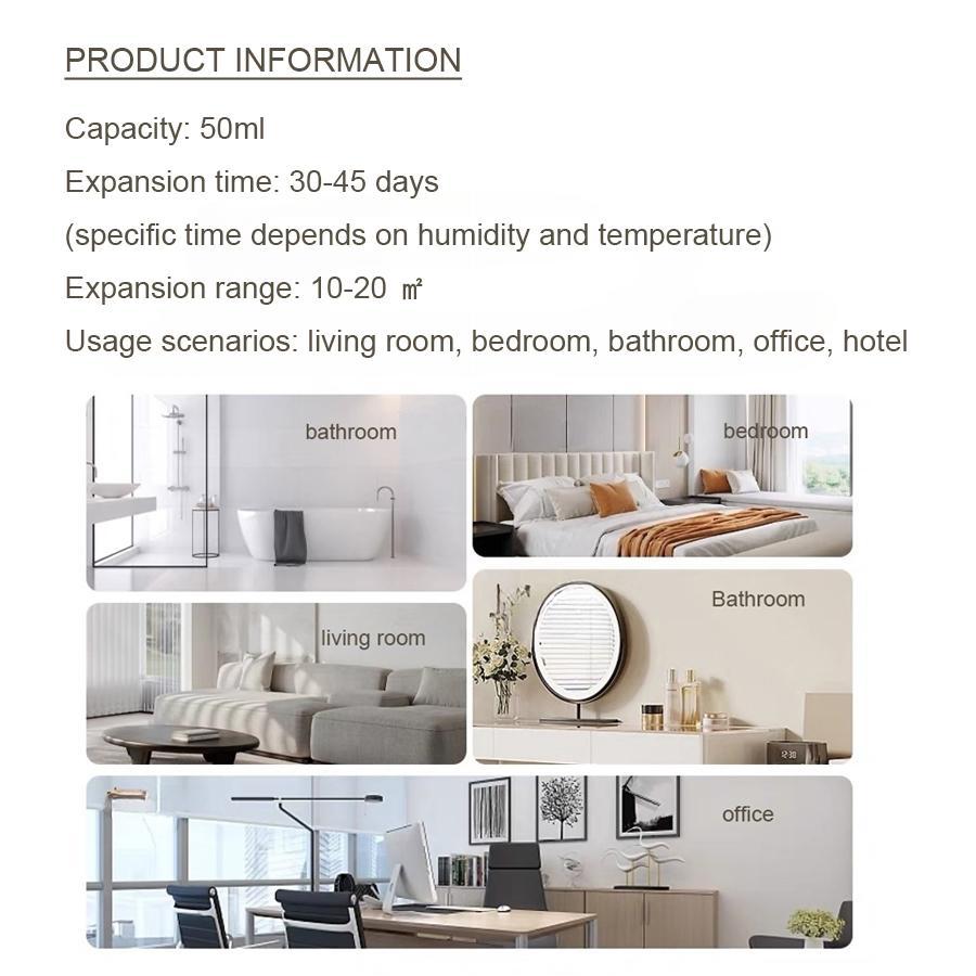 50ml Reed Diffuser with Stick, Aromatherapy Essential Oil Diffuser, Home Fragrance Reed Diffuser for Bathroom, Bedroom, Living Room, Office