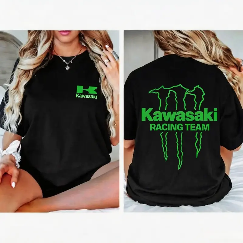Kawasaki Racing Team T-shirt, Motorcycle Fan  ,  Motorcycle Enthusiasts , Perfect  Idea  Motorcycle Lover, Classic Cotton\
