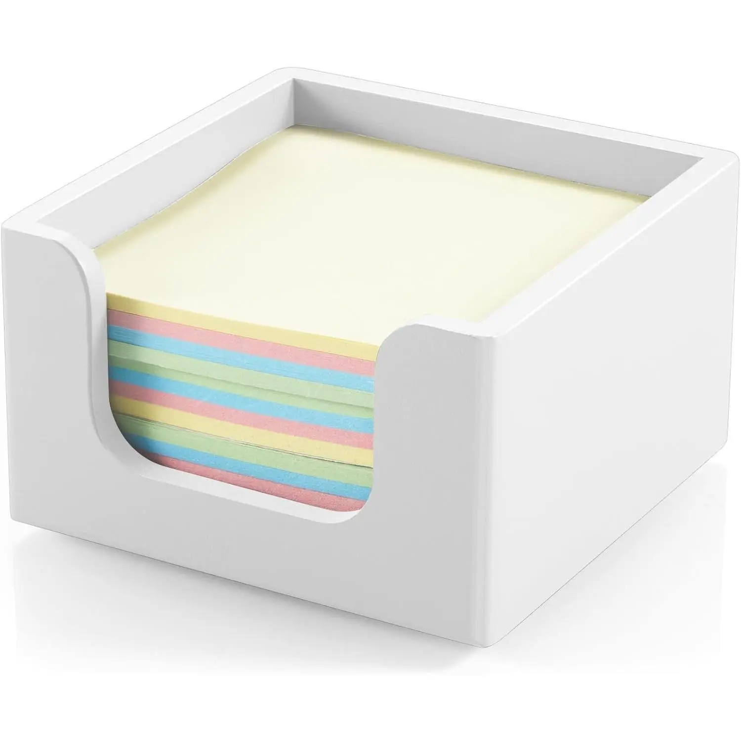 Sticky Note Holder, Sticky Note Dispenser for Office Desk Accessories, Self Stick Note Pad Holder, Memo Pad Holder Dispenser Organizer for School Office Desk Supplies, White