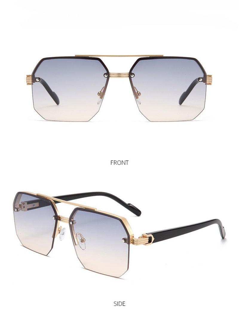 Large-face slimming high-end half-frame sunglasses for men, UV protection, new model for driving