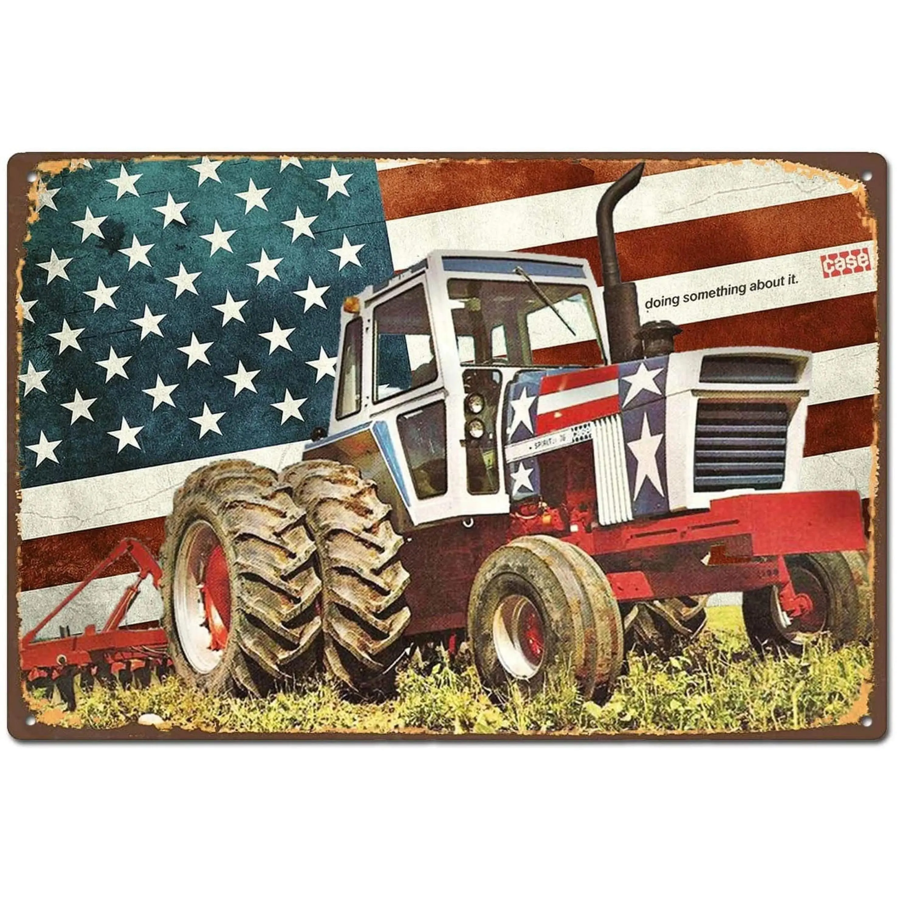 Vintage American Farm Tractor Tin Sign Metal Sign Metal Decor Wall Sign Wall Poster Wall Decor Door Plaque TIN SIGN 7.8X11.8 INCH