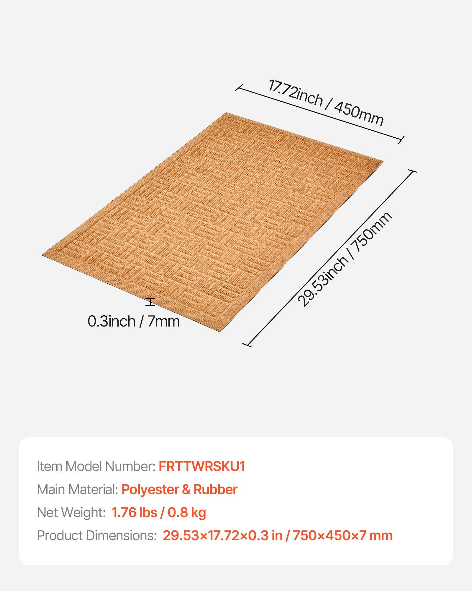 VEVOR Door Mat, 29.53 x 17.72 Inch, Front Door Mat Outside Entrance with Non-slip Rubber Backing, Dirt-Resistant & Absorbent, Easy to Clean, Low-Profile Doormat for for Entryway, Patio, Porch, Beige