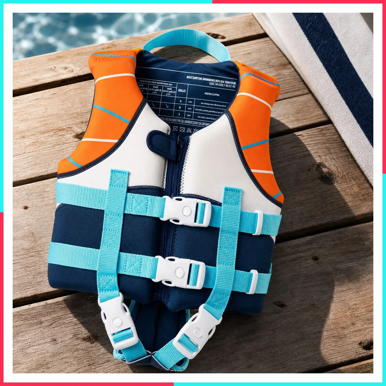 Kids' Neoprene Swim Vest with Integrated Foam, Secure Fit, Award-Winning