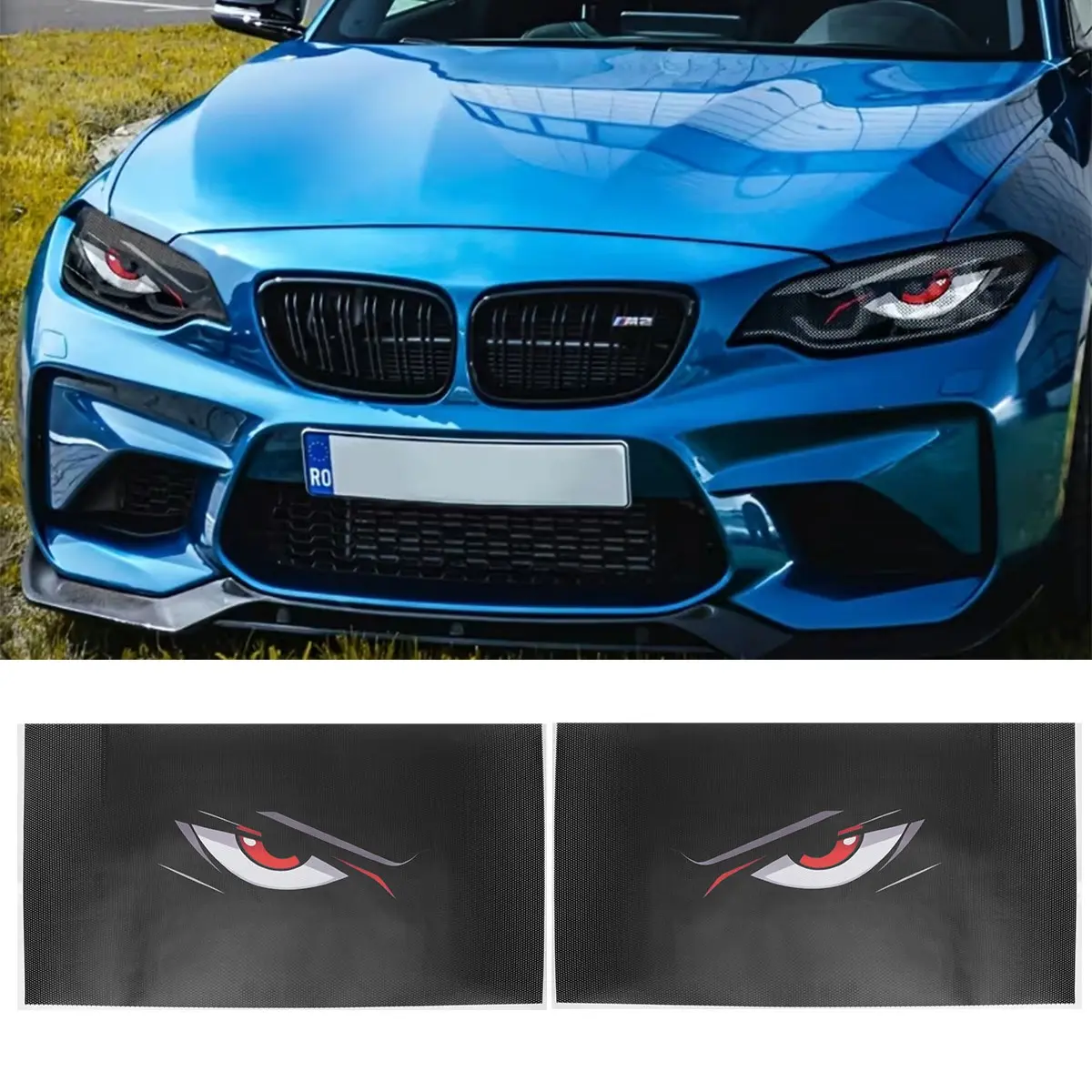 Car Stickers, Demon Eye Headlight Decal, Funny Decals for Truck Car Body, Window Bumper Decoration, Unique Vehicle Accessories