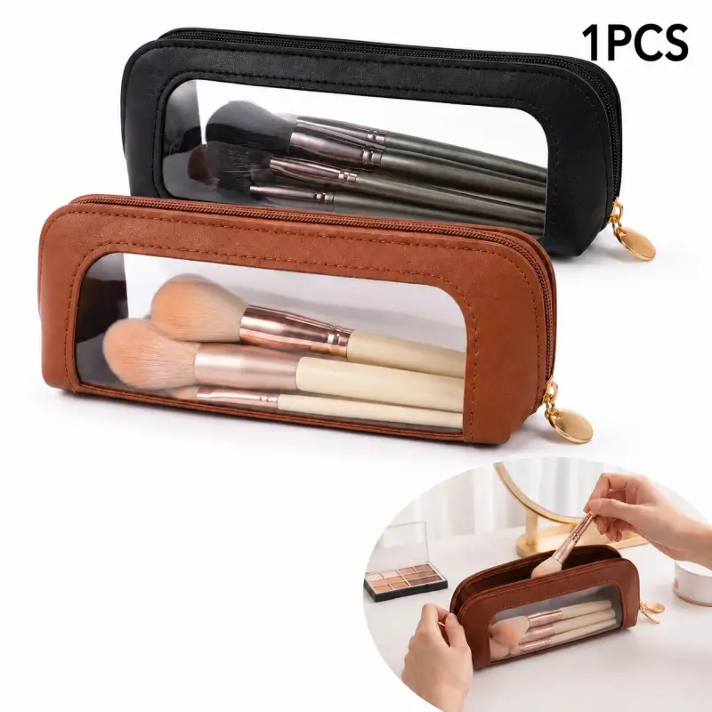 Makeup Brush Organizer Bag, Portable Cosmetic Brush Storage Pouch for Travel,Dustproof Cosmetic Brush Case for Travel,Vanity & Daily Use, 1PCS