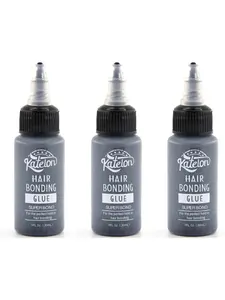 3 Bottles 1oz Wig Adhesive, Ultra-Strong Bonding Formula, Invisible Hair Extension Glue, Long-Lasting Hold for Weave and Clip-In Extensions