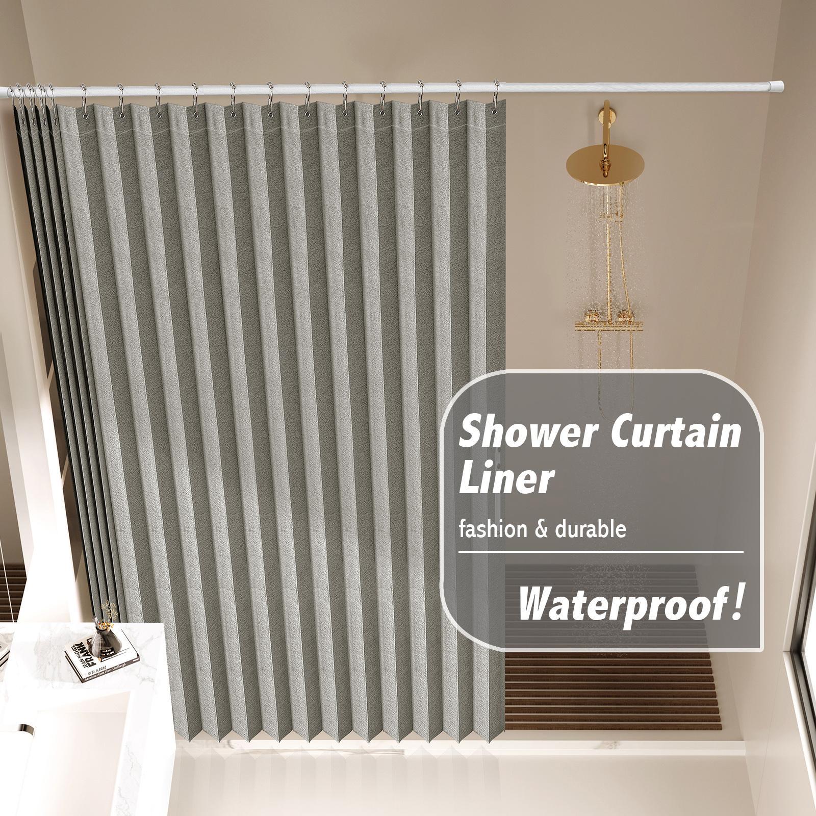 Magnetic Folding Shower Curtain, 1 Count Waterproof & Mildew Resistant Shower Curtain, Bathroom Decoration Supplies for Home Interior, Hotel, Guest House