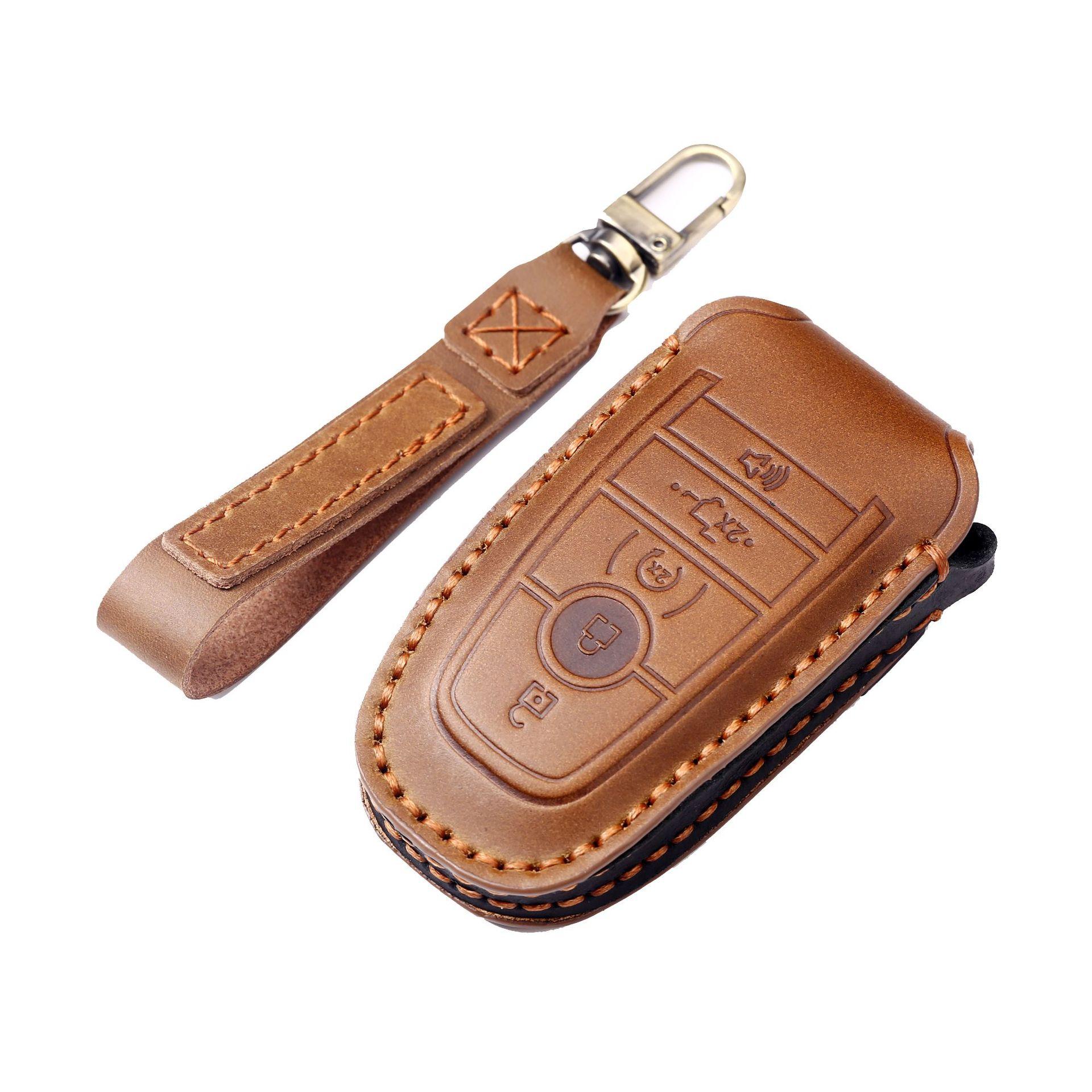 Genuine leather handmade key case suitable for Ford key case Ford F-150 Raptor pickup truck car key case