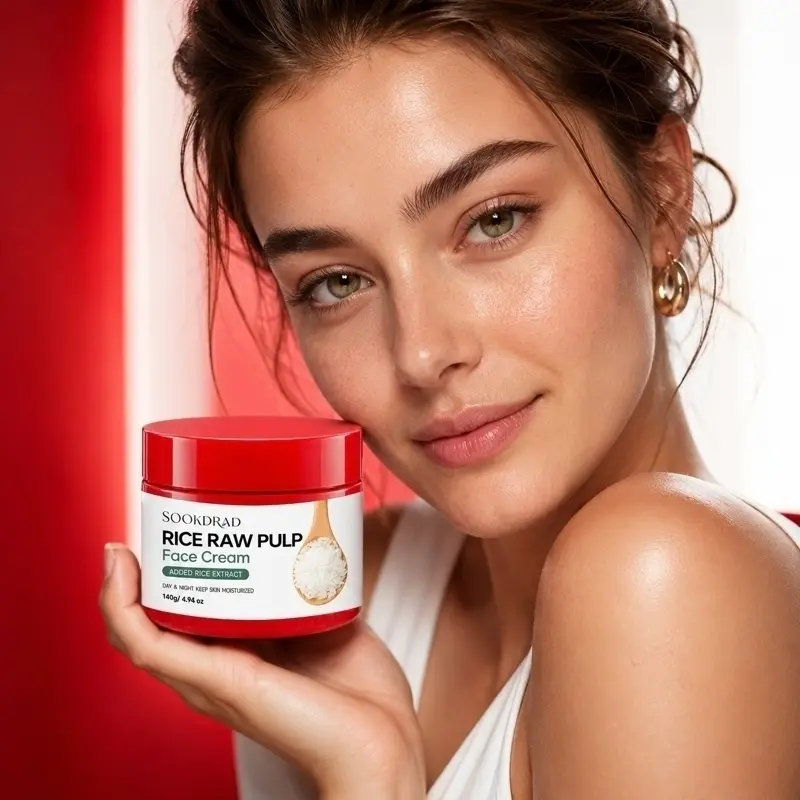 Rice Raw Pulp Face Cream, Added Rice Extract, Day & Night Moisturizer, All Skin Types, 140g