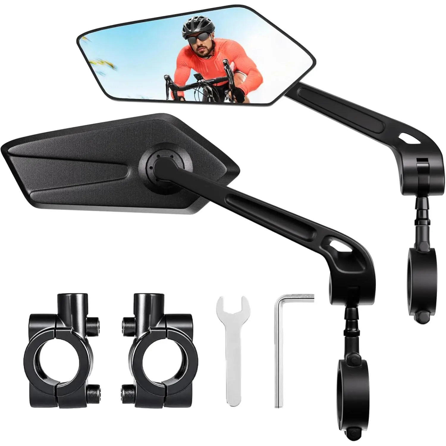 360° Adjustable Rotatable Universal Rearview Mirror, Multi-Purpose Cycling Mirror for Mountain Bike, Road Bike, Electric Bike and Motorcycle