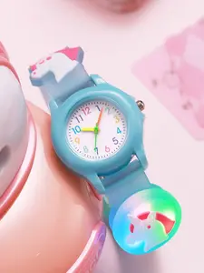 Kids' Cute Unicorn Glowing Quartz Digital Watch, Dual Color Silicone Band, Fun Time-Telling Wristwatch, Perfect for Children, Single Pack